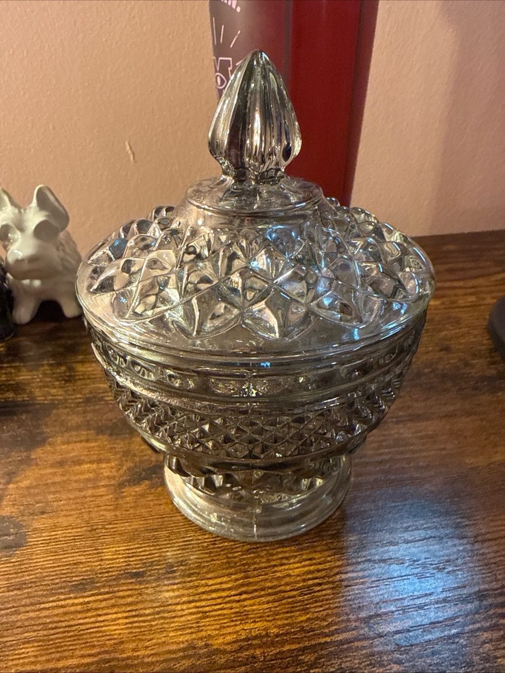 Vintage Anchor Hocking Wexford Glass Creamer and Covered Dish